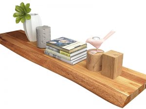 Decorative shelf of solid acacia wood